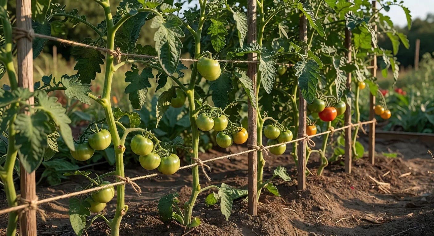 Pomidorų stulpinimas: kada ir kaip surišti, kad augtų gerai