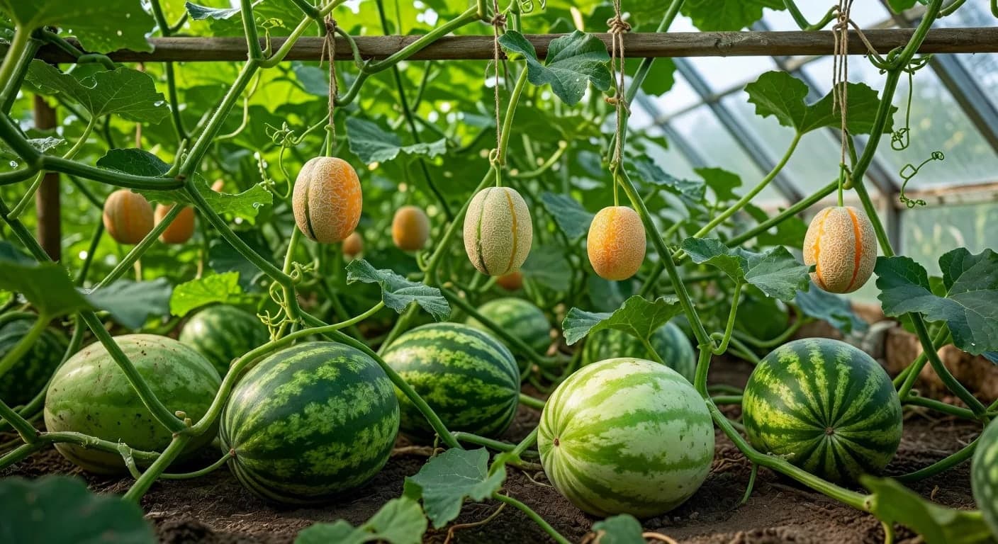 Arbūzai ir melionai siltnamyje Lietuvoje